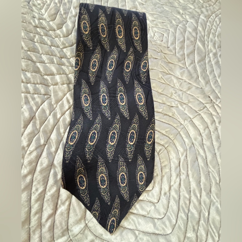 VTG Robert Talbott Best of Class Black Silk Tie Jacobson’s Hand Sewn - Picture 1 of 11